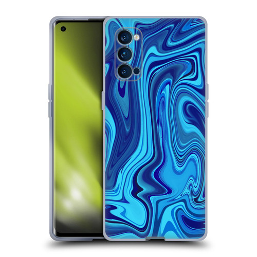 Suzan Lind Marble Blue Soft Gel Case for OPPO Reno 4 Pro 5G