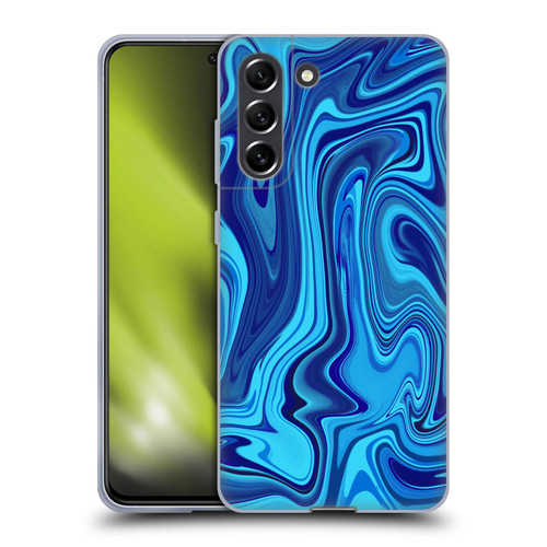 Suzan Lind Marble Blue Soft Gel Case for Samsung Galaxy S21 FE 5G