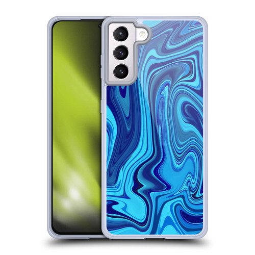 Suzan Lind Marble Blue Soft Gel Case for Samsung Galaxy S21+ 5G
