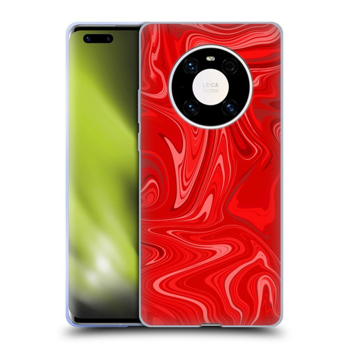 Suzan Lind Marble 2 Red Soft Gel Case for Huawei Mate 40 Pro 5G