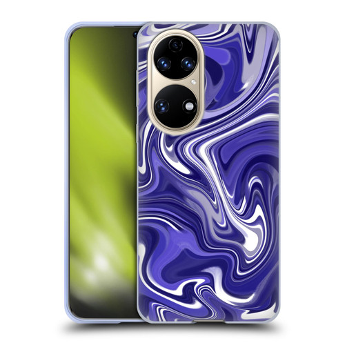 Suzan Lind Marble 2 Dark Violet Soft Gel Case for Huawei P50