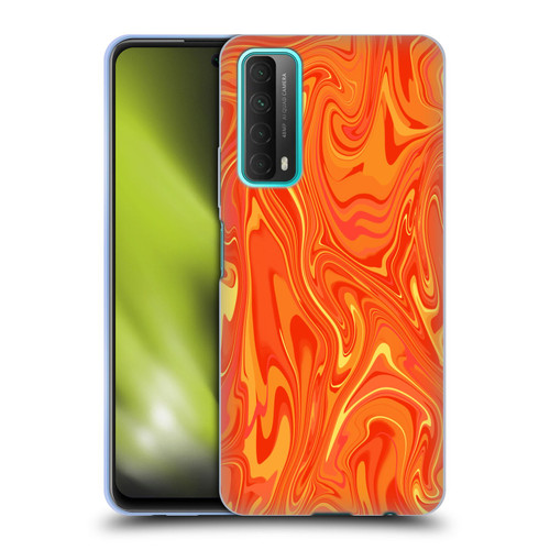 Suzan Lind Marble 2 Orange Soft Gel Case for Huawei P Smart (2021)