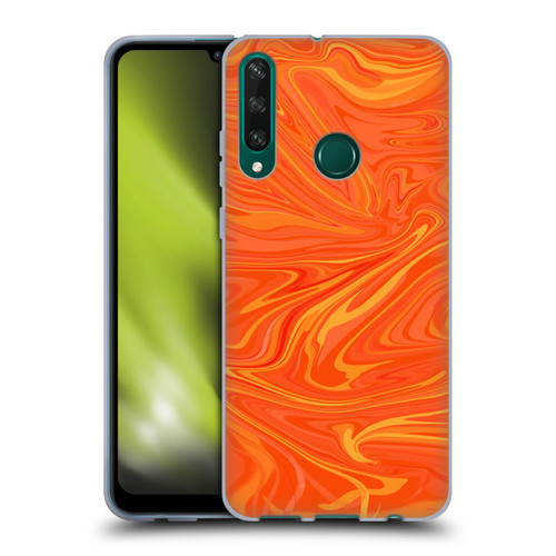 Suzan Lind Marble 2 Honey Orange Soft Gel Case for Huawei Y6p