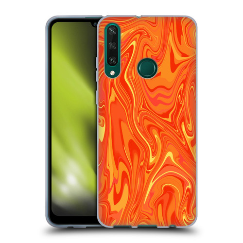 Suzan Lind Marble 2 Orange Soft Gel Case for Huawei Y6p