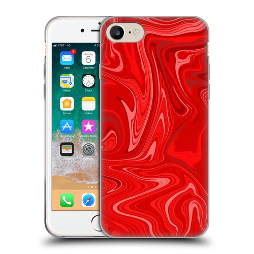 Suzan Lind Marble 2 Red Soft Gel Case for Apple iPhone 7 / 8 / SE 2020 & 2022