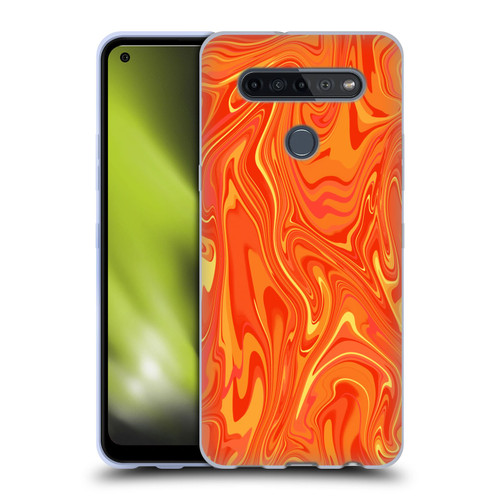 Suzan Lind Marble 2 Orange Soft Gel Case for LG K51S