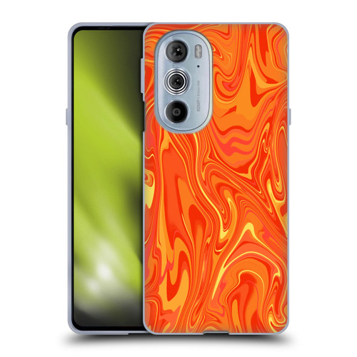 Suzan Lind Marble 2 Orange Soft Gel Case for Motorola Edge X30