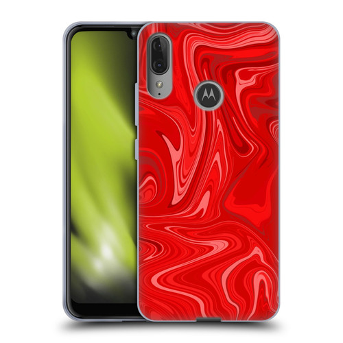 Suzan Lind Marble 2 Red Soft Gel Case for Motorola Moto E6 Plus