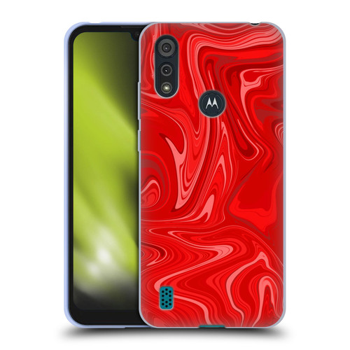 Suzan Lind Marble 2 Red Soft Gel Case for Motorola Moto E6s (2020)