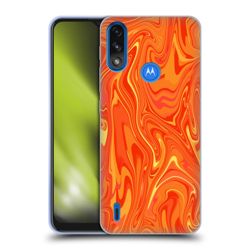Suzan Lind Marble 2 Orange Soft Gel Case for Motorola Moto E7 Power / Moto E7i Power