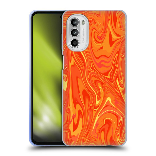 Suzan Lind Marble 2 Orange Soft Gel Case for Motorola Moto G52