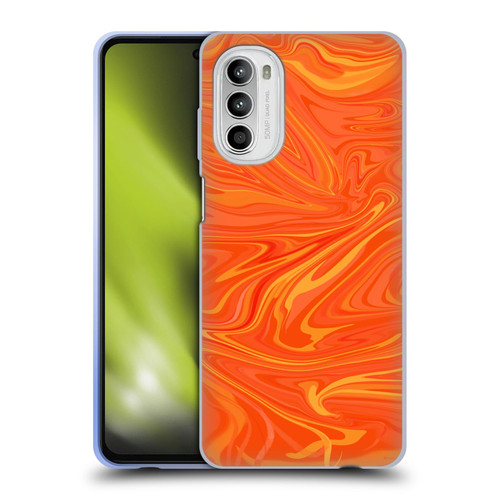 Suzan Lind Marble 2 Honey Orange Soft Gel Case for Motorola Moto G52