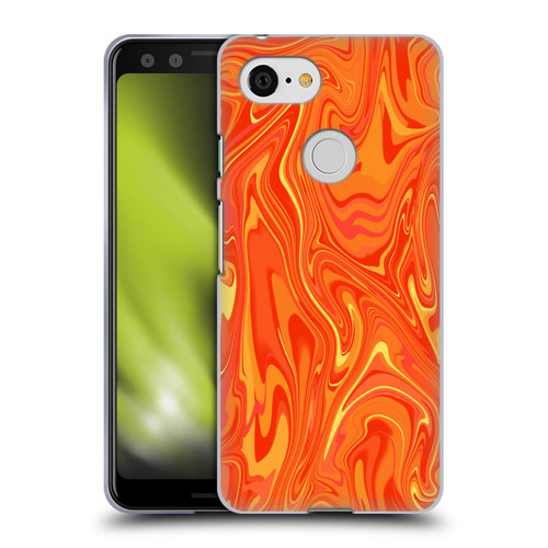 Suzan Lind Marble 2 Orange Soft Gel Case for Google Pixel 3