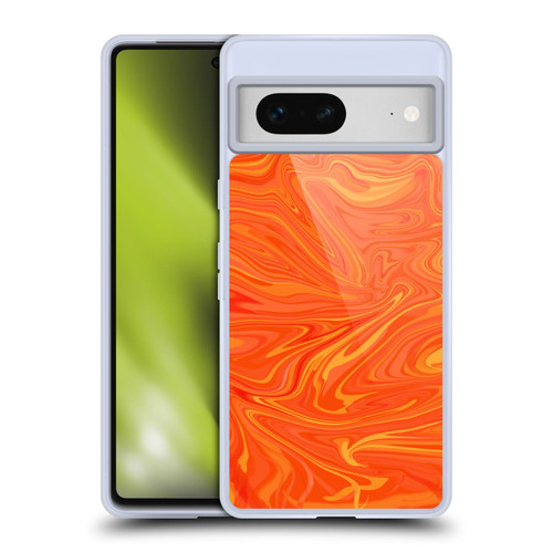 Suzan Lind Marble 2 Honey Orange Soft Gel Case for Google Pixel 7