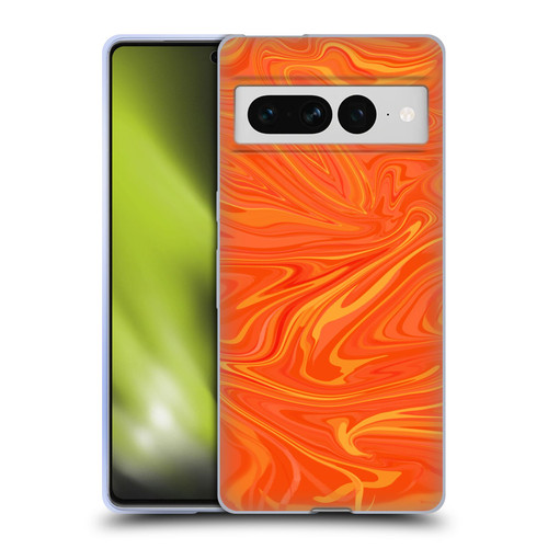 Suzan Lind Marble 2 Honey Orange Soft Gel Case for Google Pixel 7 Pro