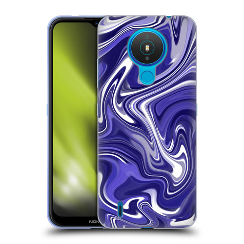Suzan Lind Marble 2 Dark Violet Soft Gel Case for Nokia 1.4