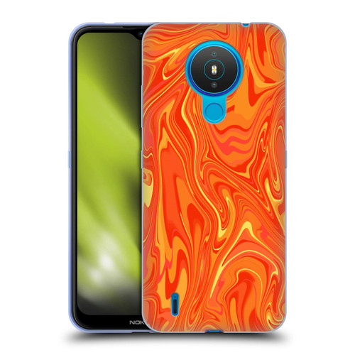 Suzan Lind Marble 2 Orange Soft Gel Case for Nokia 1.4