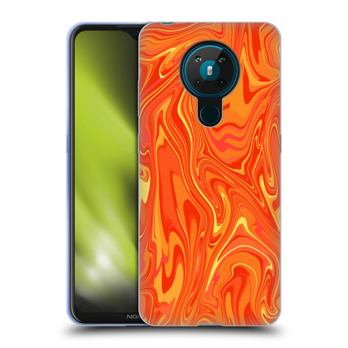 Suzan Lind Marble 2 Orange Soft Gel Case for Nokia 5.3