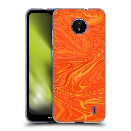 Suzan Lind Marble 2 Honey Orange Soft Gel Case for Nokia C10 / C20