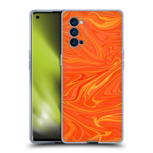 Suzan Lind Marble 2 Honey Orange Soft Gel Case for OPPO Reno 4 Pro 5G