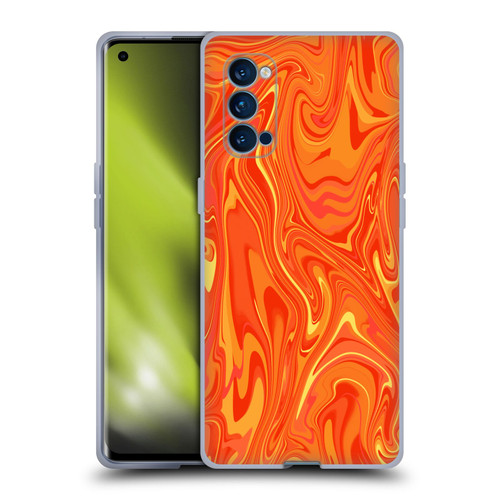Suzan Lind Marble 2 Orange Soft Gel Case for OPPO Reno 4 Pro 5G