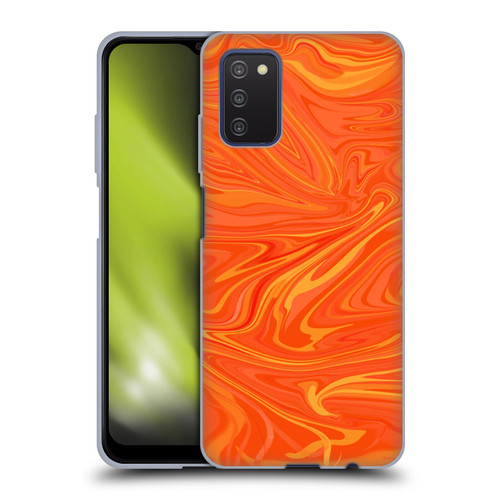 Suzan Lind Marble 2 Honey Orange Soft Gel Case for Samsung Galaxy A03s (2021)