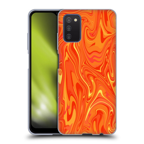 Suzan Lind Marble 2 Orange Soft Gel Case for Samsung Galaxy A03s (2021)