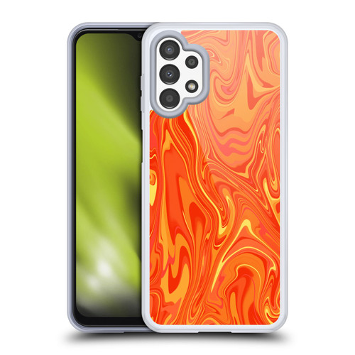 Suzan Lind Marble 2 Orange Soft Gel Case for Samsung Galaxy A13 (2022)