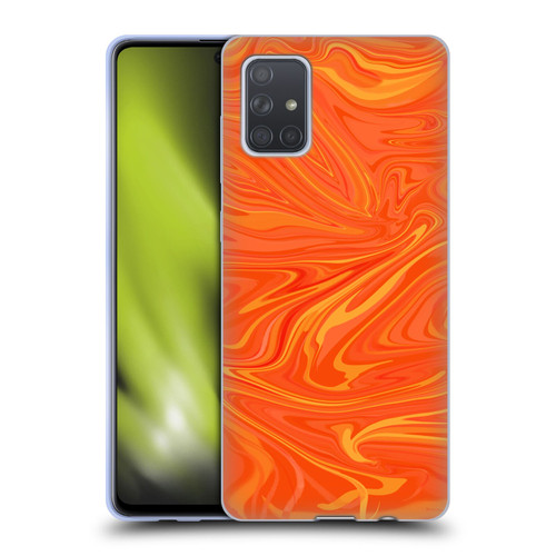 Suzan Lind Marble 2 Honey Orange Soft Gel Case for Samsung Galaxy A71 (2019)
