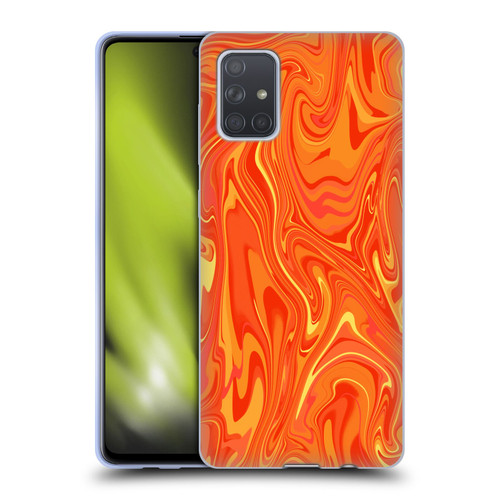 Suzan Lind Marble 2 Orange Soft Gel Case for Samsung Galaxy A71 (2019)