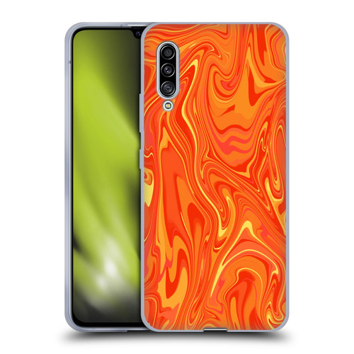 Suzan Lind Marble 2 Orange Soft Gel Case for Samsung Galaxy A90 5G (2019)