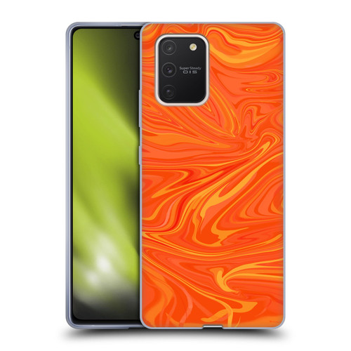 Suzan Lind Marble 2 Honey Orange Soft Gel Case for Samsung Galaxy S10 Lite