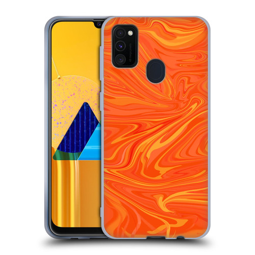 Suzan Lind Marble 2 Honey Orange Soft Gel Case for Samsung Galaxy M30s (2019)/M21 (2020)