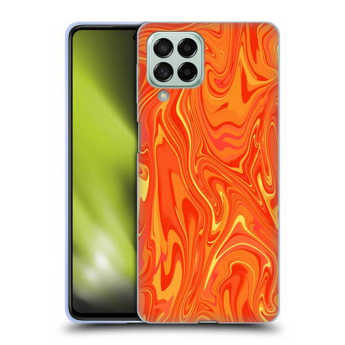 Suzan Lind Marble 2 Orange Soft Gel Case for Samsung Galaxy M53 (2022)