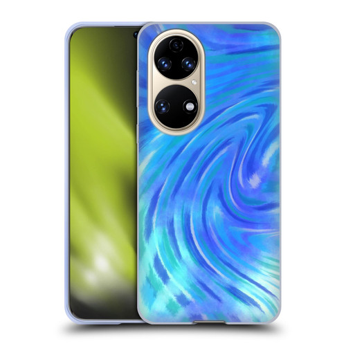 Suzan Lind Tie Dye 2 Deep Blue Soft Gel Case for Huawei P50