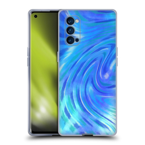 Suzan Lind Tie Dye 2 Deep Blue Soft Gel Case for OPPO Reno 4 Pro 5G