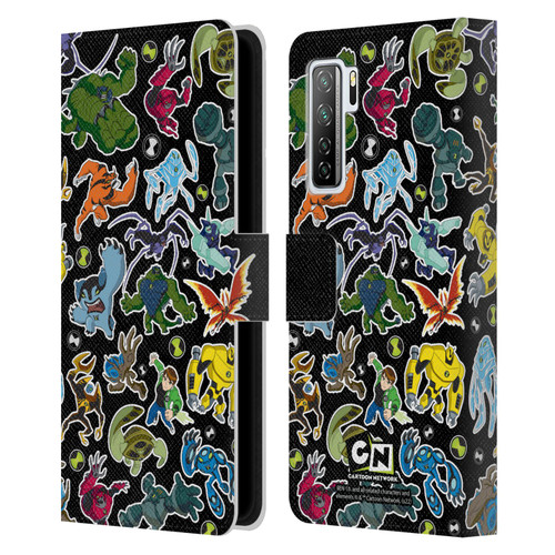 Ben 10: Ultimate Alien Graphics Alien Pattern Leather Book Wallet Case Cover For Huawei Nova 7 SE/P40 Lite 5G