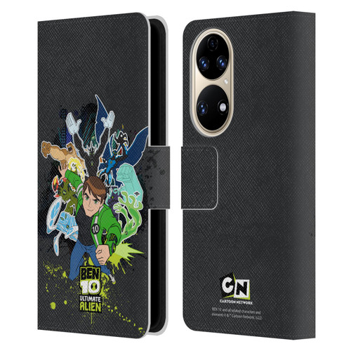 Ben 10: Ultimate Alien Graphics Character Art Leather Book Wallet Case Cover For Huawei P50