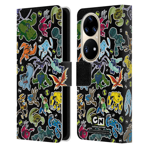 Ben 10: Ultimate Alien Graphics Alien Pattern Leather Book Wallet Case Cover For Huawei P50 Pro