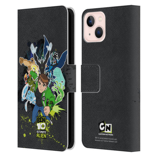 Ben 10: Ultimate Alien Graphics Character Art Leather Book Wallet Case Cover For Apple iPhone 13