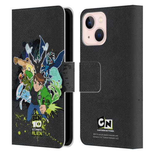 Ben 10: Ultimate Alien Graphics Character Art Leather Book Wallet Case Cover For Apple iPhone 13 Mini