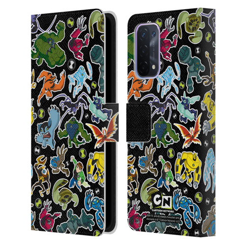 Ben 10: Ultimate Alien Graphics Alien Pattern Leather Book Wallet Case Cover For OPPO A54 5G