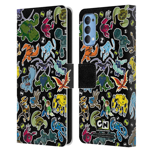 Ben 10: Ultimate Alien Graphics Alien Pattern Leather Book Wallet Case Cover For OPPO Reno 4 5G