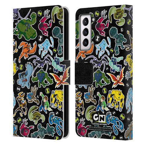 Ben 10: Ultimate Alien Graphics Alien Pattern Leather Book Wallet Case Cover For Samsung Galaxy S21 5G