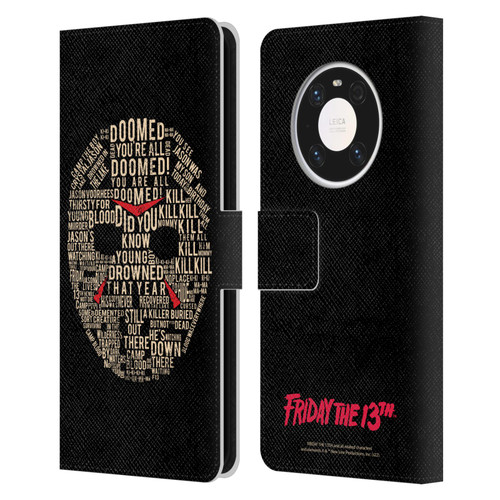 Friday the 13th 1980 Graphics Typography Leather Book Wallet Case Cover For Huawei Mate 40 Pro 5G
