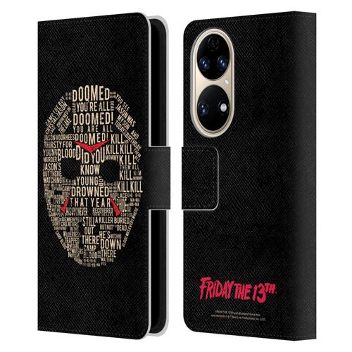 Friday the 13th 1980 Graphics Typography Leather Book Wallet Case Cover For Huawei P50