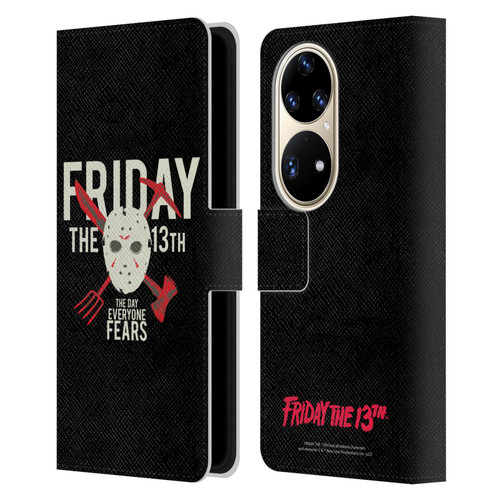 Friday the 13th 1980 Graphics The Day Everyone Fears Leather Book Wallet Case Cover For Huawei P50 Pro