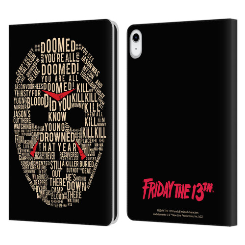 Friday the 13th 1980 Graphics Typography Leather Book Wallet Case Cover For Apple iPad 10.9 2022/2025