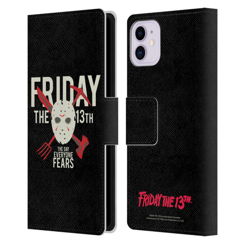 Friday the 13th 1980 Graphics The Day Everyone Fears Leather Book Wallet Case Cover For Apple iPhone 11