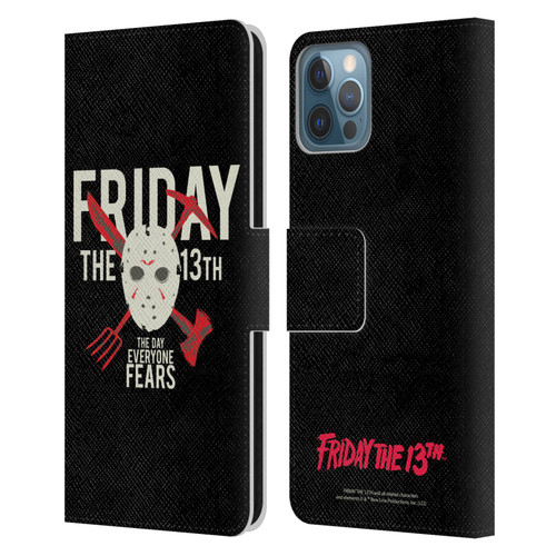 Friday the 13th 1980 Graphics The Day Everyone Fears Leather Book Wallet Case Cover For Apple iPhone 12 / iPhone 12 Pro